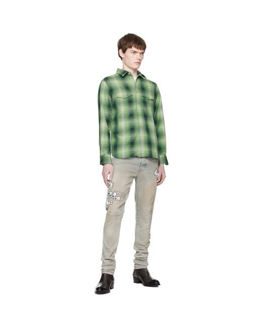 Amiri White Domino Appliqué Skinny Jeans for men