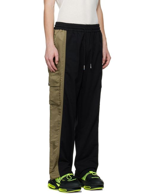 Feng Chen Wang Black Contrast Cargo Pants for men
