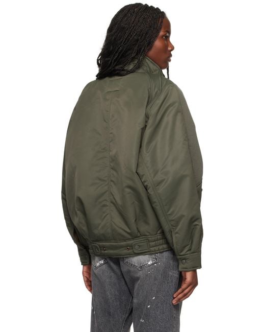 R13 Khaki Ribbed Flight Bomber Jacket Lyst UK
