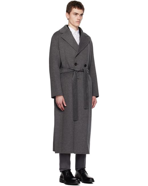 Max Mara Black Gray Paride Coat for men