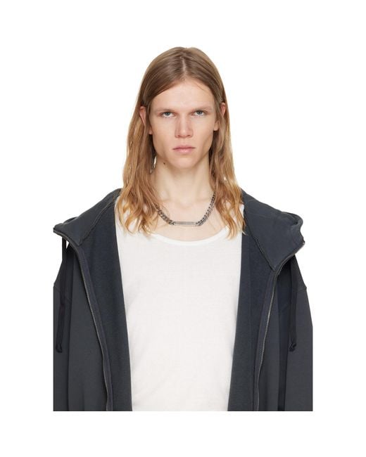 MM6 by Maison Margiela Black Classic Chain Necklace for men