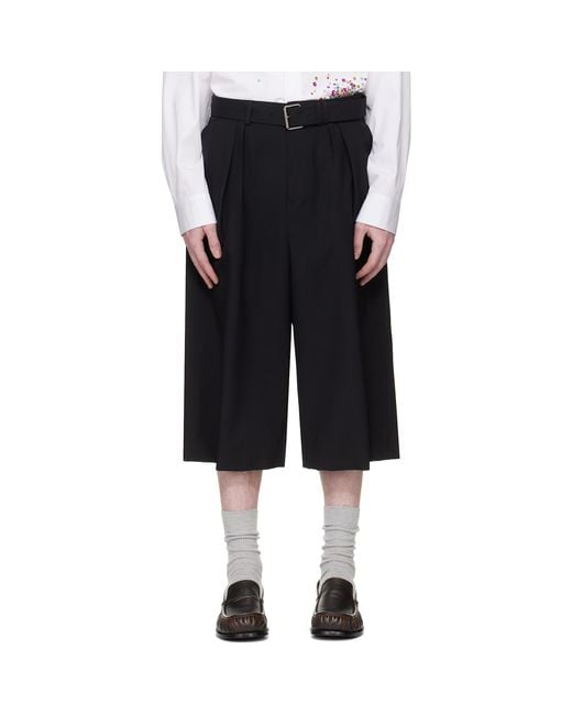 ショートパンツ DRIES VAN NOTEN Wool Mohair Slacks Shorts Dries Van Noten Wool Mohair Shorts in Black for Men | Lyst UK
