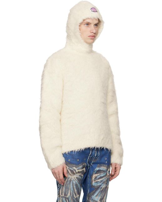 メンズ Acne ホワイト アルパカブレンド プルオーバー Blue