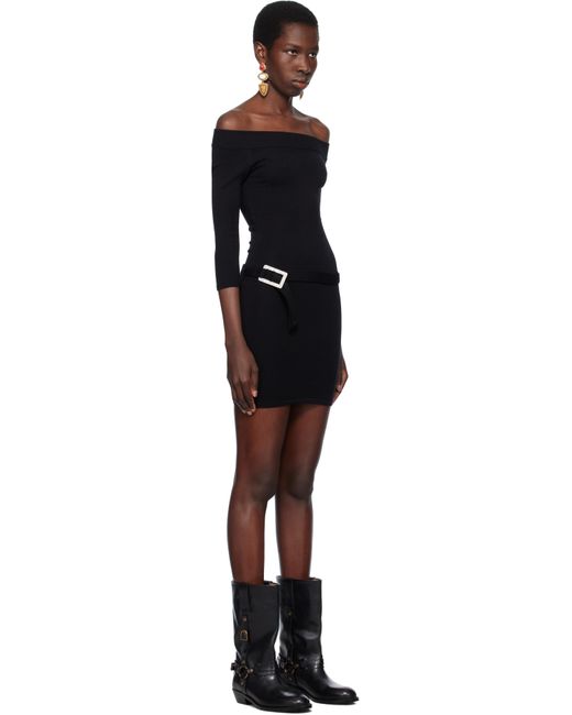 Frankie's Bikinis Black Bella Hadid Edition Saloon Knit Minidress