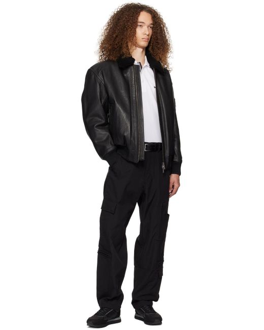 Boss Black Zip Leather Jacket for men