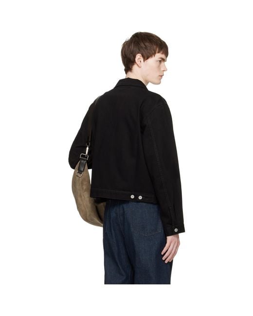 Lemaire Black Trucker Denim Jacket for men
