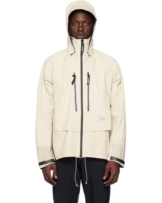 And Wander Natural Off-white Rain Jacket for men