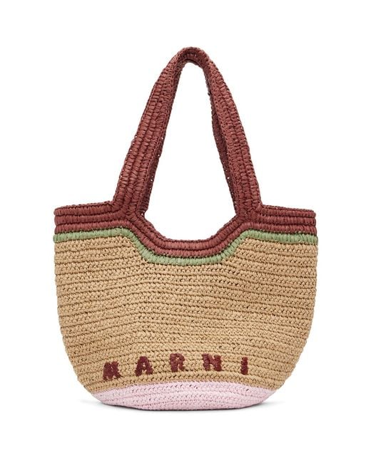 Marni Brown Paper Raffia Seaside Tote
