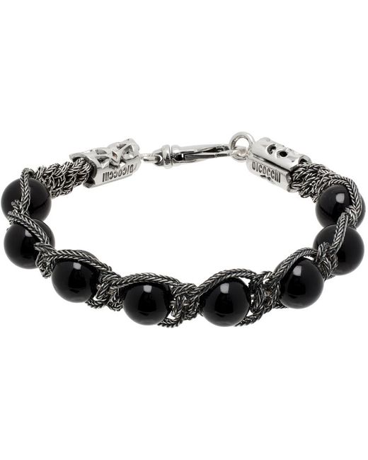 Bracelet de style shamballa noir à perles Emanuele Bicocchi pour homme en coloris Black