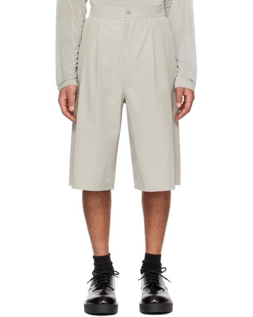 Amomento Natural Taupe Two Tuck Shorts for men