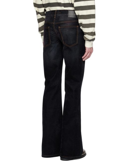 Cout de la Liberte Black Jimmy Stretch Suede Flare Jeans for men