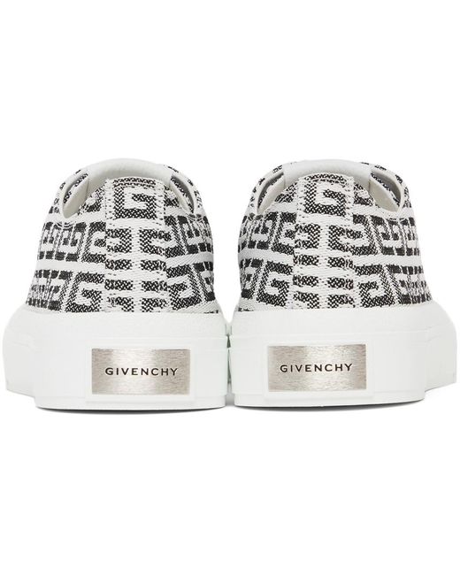 Givenchy Black 4G Jacquard City Sneakers for men