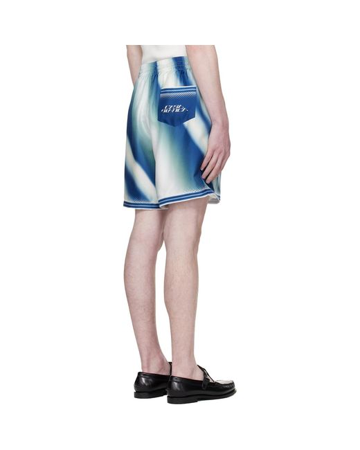 Casablanca Blue The Art Of The Serve Silk Shorts for men