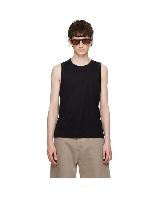 AMI Black 'ami De Coeur' Classic Fit Tank Top for men