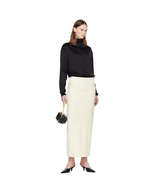 Totême White Off- Light Wool Maxi Skirt