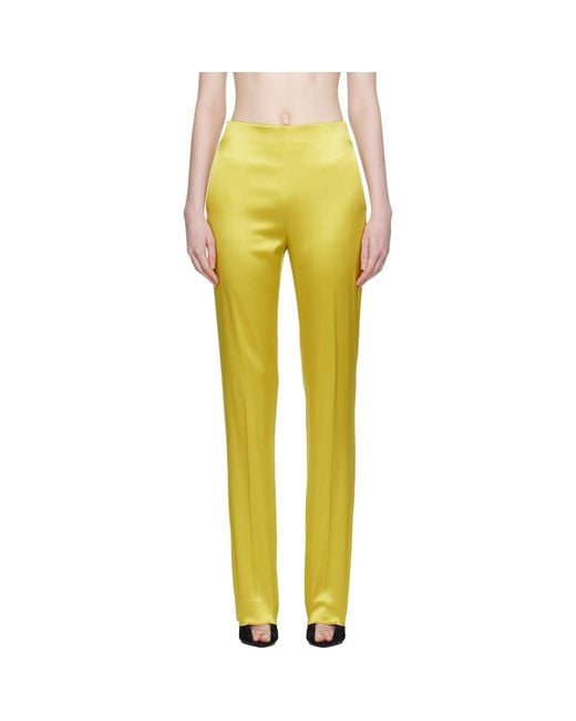 Valentino Yellow Double Duchesse Stretch Trousers