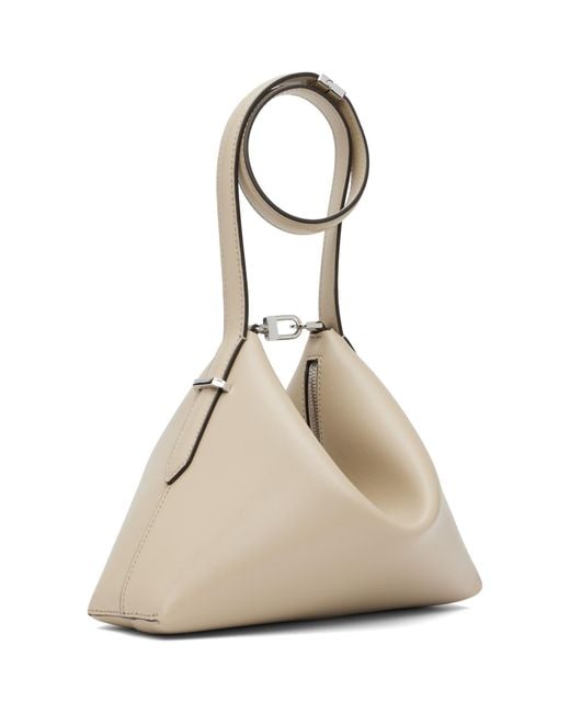 Totême  Natural Taupe Bevel Leather Wristlet Clutch