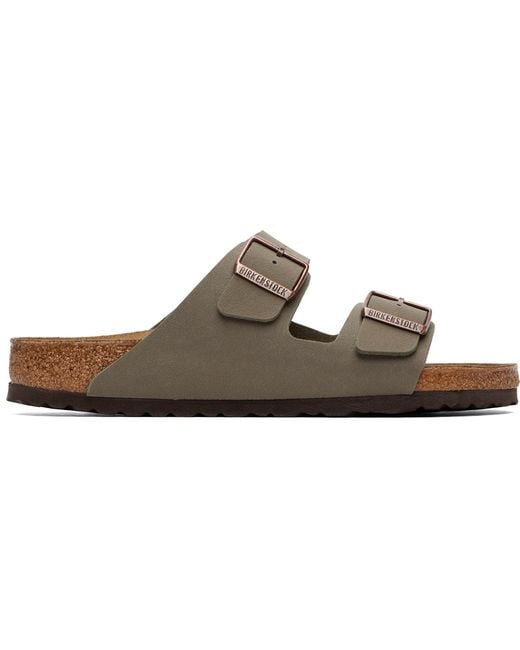 Birkenstock Brown Regular Arizona Birkibuc Sandals for men