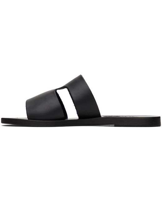 Ancient Greek Sandals Black Apteros Sandals