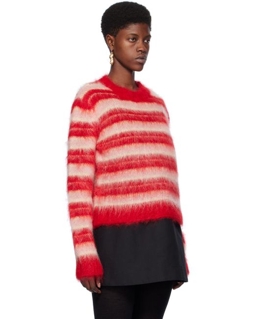 Marni Red Pink Striped Sweater