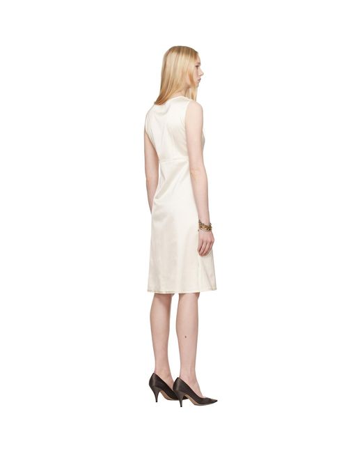 MM6 by Maison Margiela Black Off- Satin Stretch Convertible Midi Dress