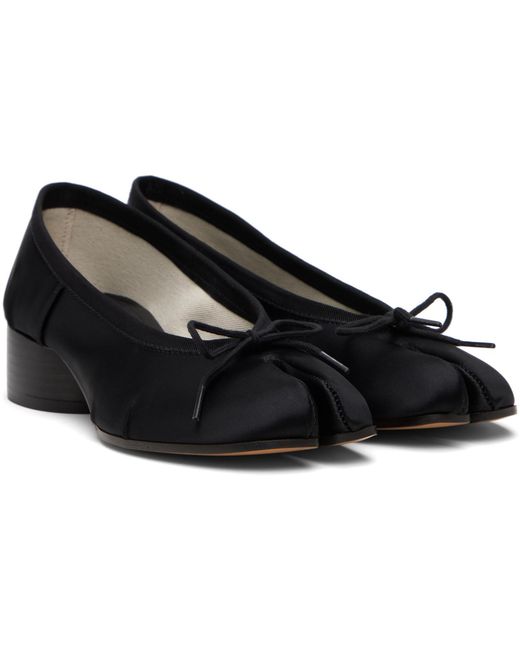 Maison Margiela Black Tabi Satin Ballerina Heels