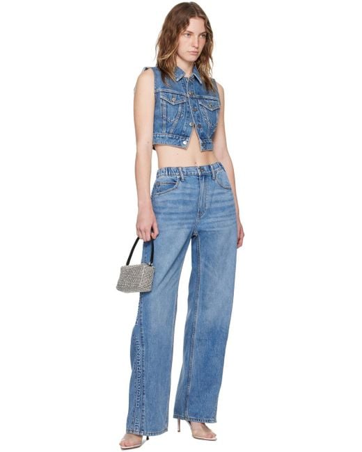 Alexander Wang ☆インディゴ Mesh Back ロゴ バルーン ジーンズ Alexander Wang Mesh Back Balloon With Logo Jeans - Classic