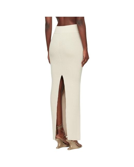 Rick Owens Natural Off- Concordians Sliced Midi Skirt