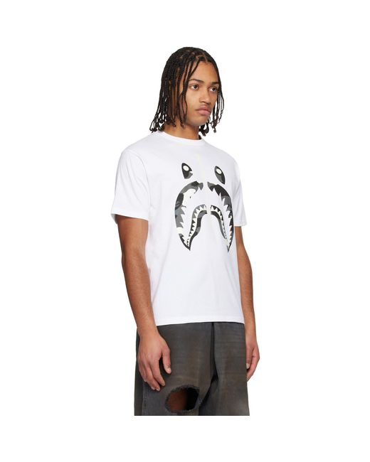 A Bathing Ape White City Camo Shark T-Shirt for men