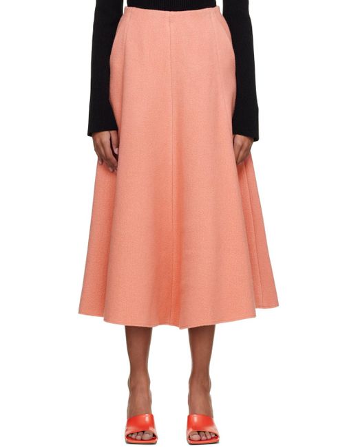 Gabriela Hearst Orange Maureen Midi Skirt