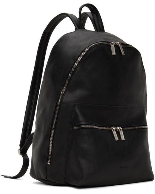 Rick Owens Black Calfskin Backpack for men