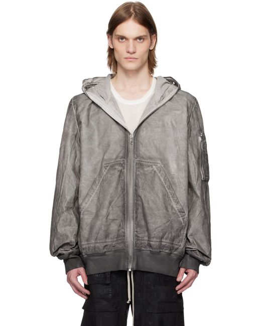 メンズ Rick Owens グレー Hollywood Flight ボンバージャケット Gray