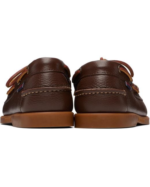 Sebago Brown Portland Martellato Boat Shoes for men