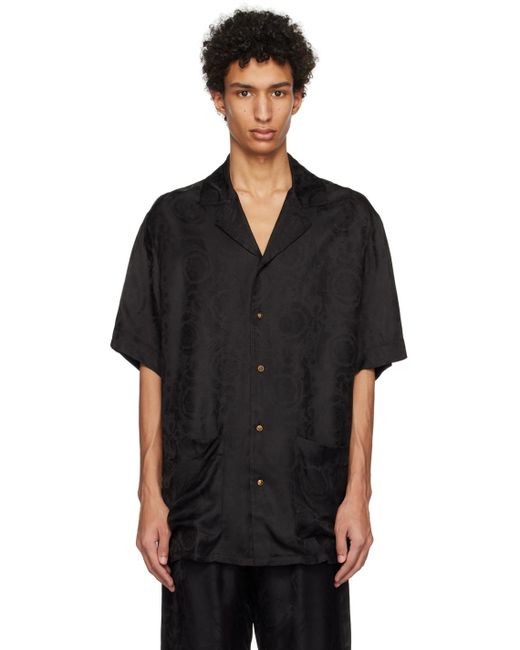 Versace Black Barocco Pyjama Shirt for men