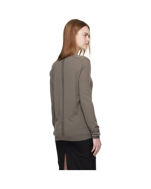 Rick Owens Black Temple V Neck Pull Sweater
