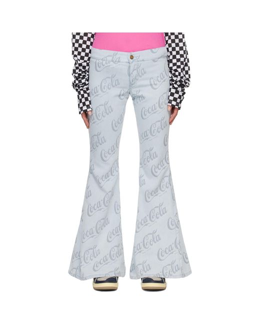 ERL White Jacquard Jeans