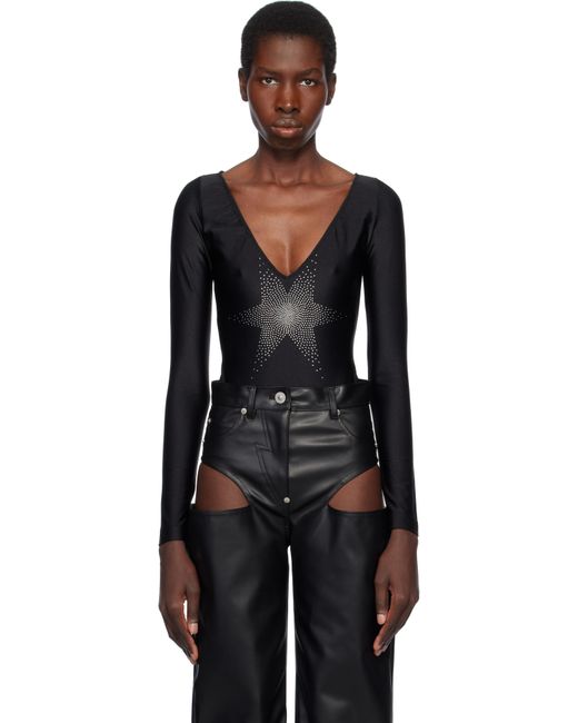 Pushbutton Black Star Point Bodysuit