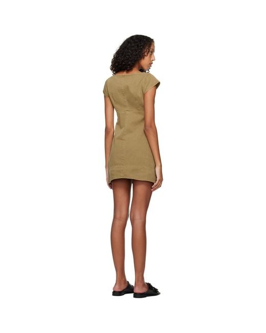 Staud Black Khaki Julia Minidress