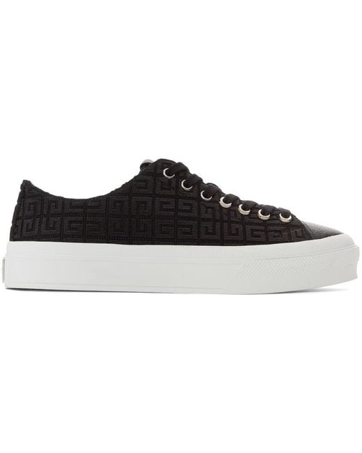 Givenchy Leather 4g Jacquard City Low Sneakers in Black - Lyst