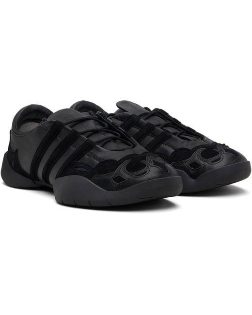 Y-3 Black Regu Leather Sneakers for men