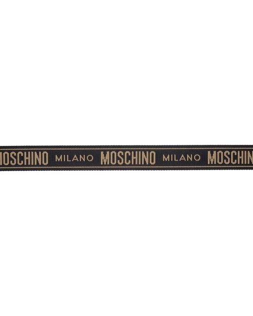 Moschino Black Jacquard Logo Belt for men