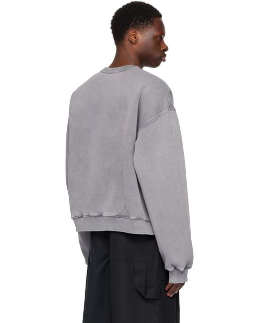 Pull molletonné gris à logo gaufré Alexander Wang pour homme en coloris Gray