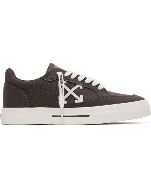 Off-White c/o Virgil Abloh Black Low Vulcanized Canvas Sneakers for men
