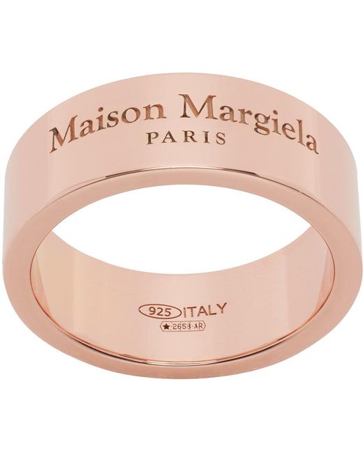 Maison Margiela Pink Rose Gold Engraved Ring for men