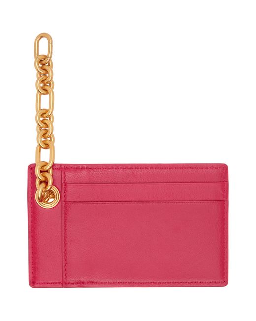 Balmain Pink Pulse Lambskin Leather Card Holder