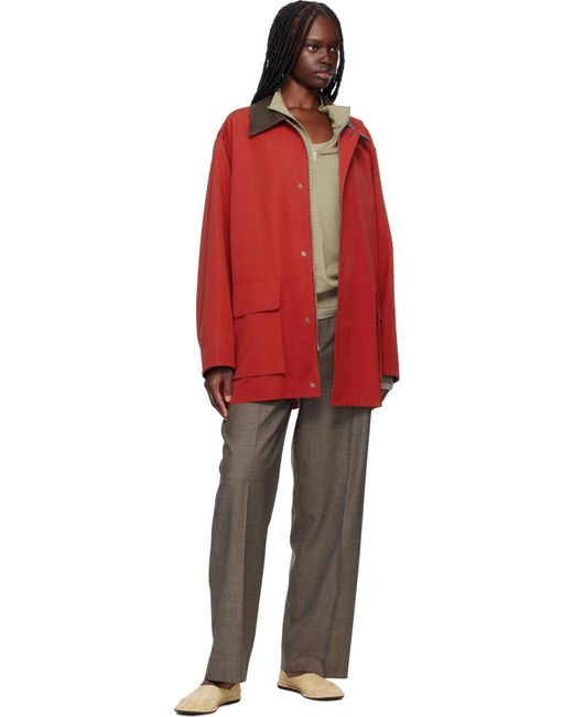 【関税込み】AURALEE レッド Wool Max Canvas ジャケット SPORTIVO [Wool max canvas high neck zip blouson red]
