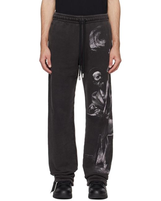 Off- pantalon de survêtement gris à images Off-White c/o Virgil Abloh pour homme en coloris Black