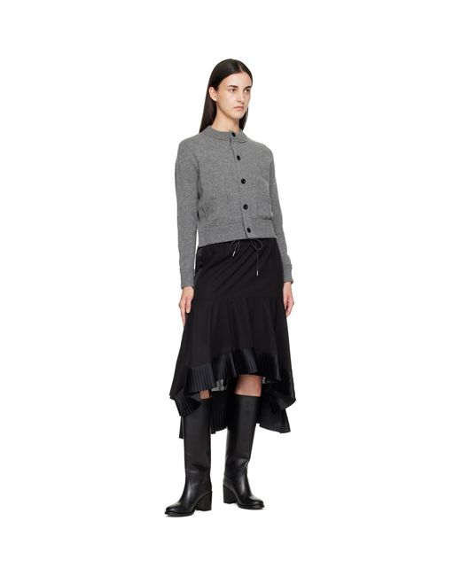 Sacai Gray Wool Knit Cardigan