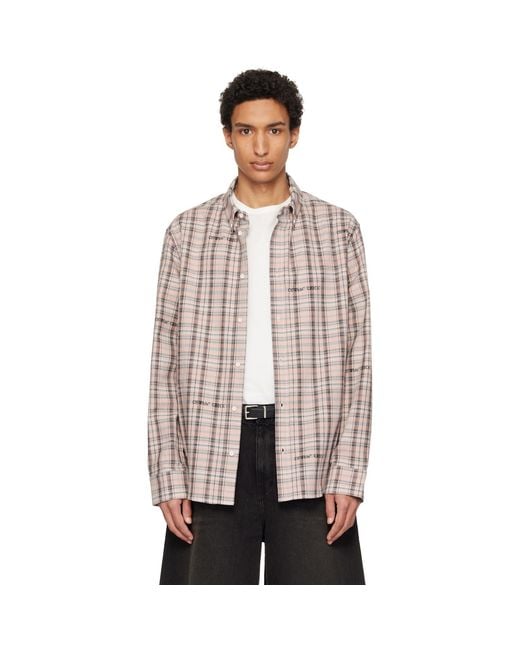 Off-White c/o Virgil Abloh Brown Flannel Regular Shirt for men