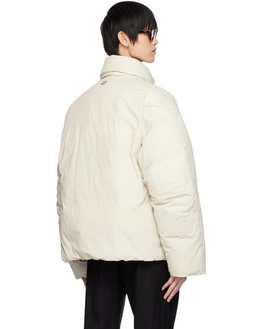 WOOYOUNGMI Off white Zip Down Jacket in Natural for Men Lyst UK